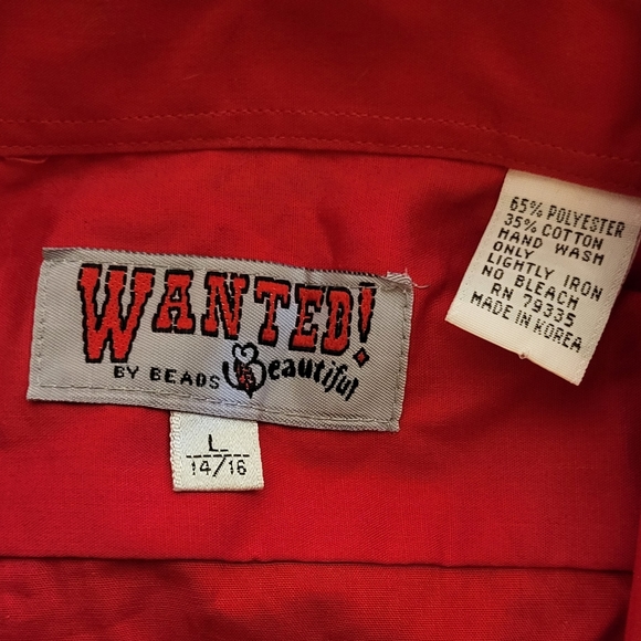 Vintage Red western button-up shirt size Large 14/16 - Picture 5 of 5
